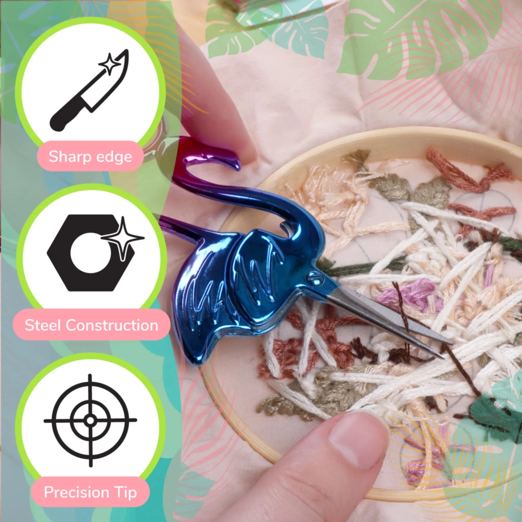 مقص تطريز يوبيل يارن فلامنغو كرافت - وردي - زوج واحد