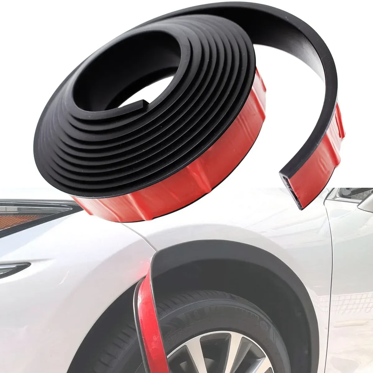 Universal Fender Flare Car Wheel Eyebrow Protector Lip Wheel-arch Trim Arch Extenders Scratch Proof Rubber Seal Strip Amagi