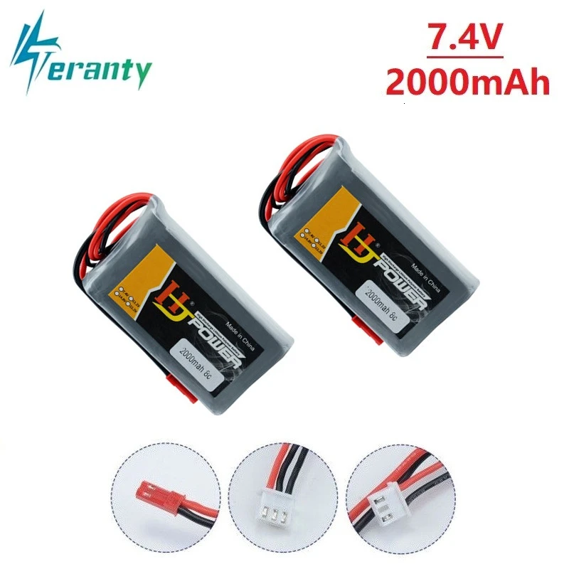 

2Pcs/Sets 2S 7.4V 2000MAH 8C Lipo Battery for Jumper T16 T12 Open Source Multi-protocol Radio Transmitter Remote Control BATTERY