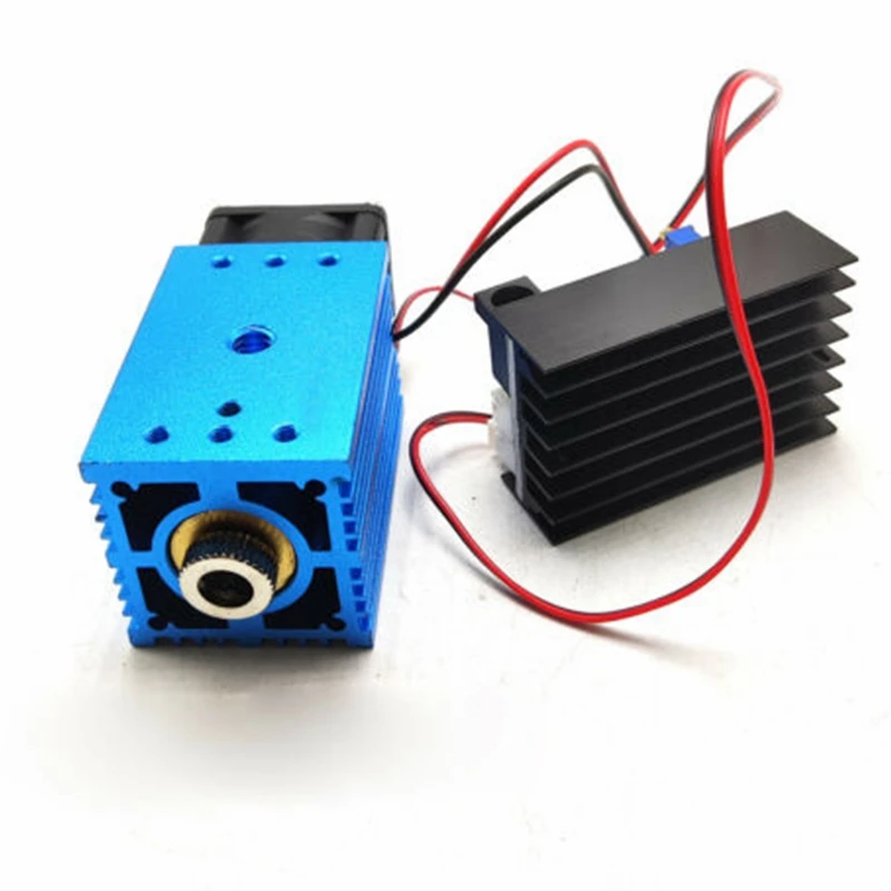 Focusable 488nm 60mw Cyan Blue Dot/Line/Cross Laser Diode Module Stage Light With 12v Fan