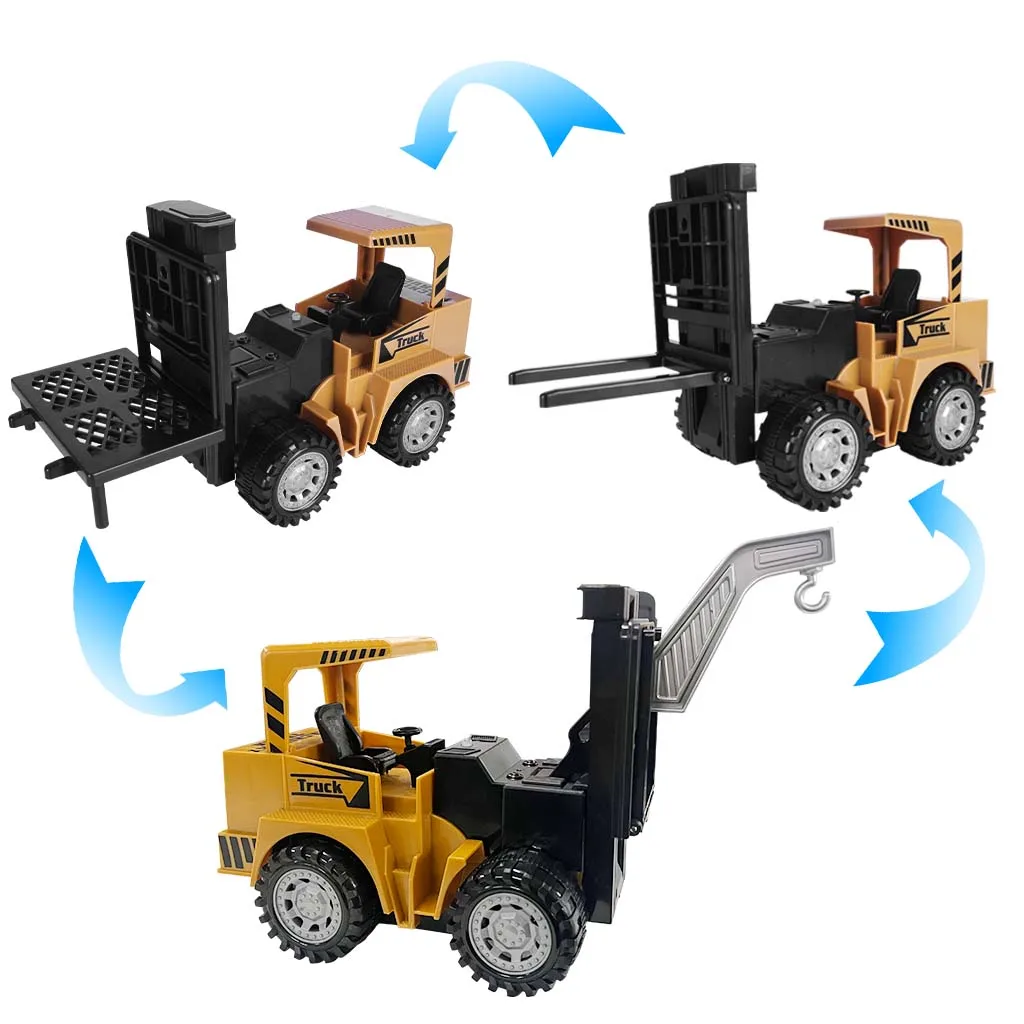 1:24 Rc Car 5Ch Engineering Truck 2 In1 Remote Control Simulation Forklift Crane Remote Control Radio Control Cars Toys for Boys