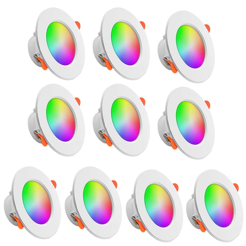 1-10PCS 10W Smart LED Downlight Bluetooth Ceiling Lamp RGB CCT Lamp APP Remote Control Color Changing Light for Google Alexa Hom image 3