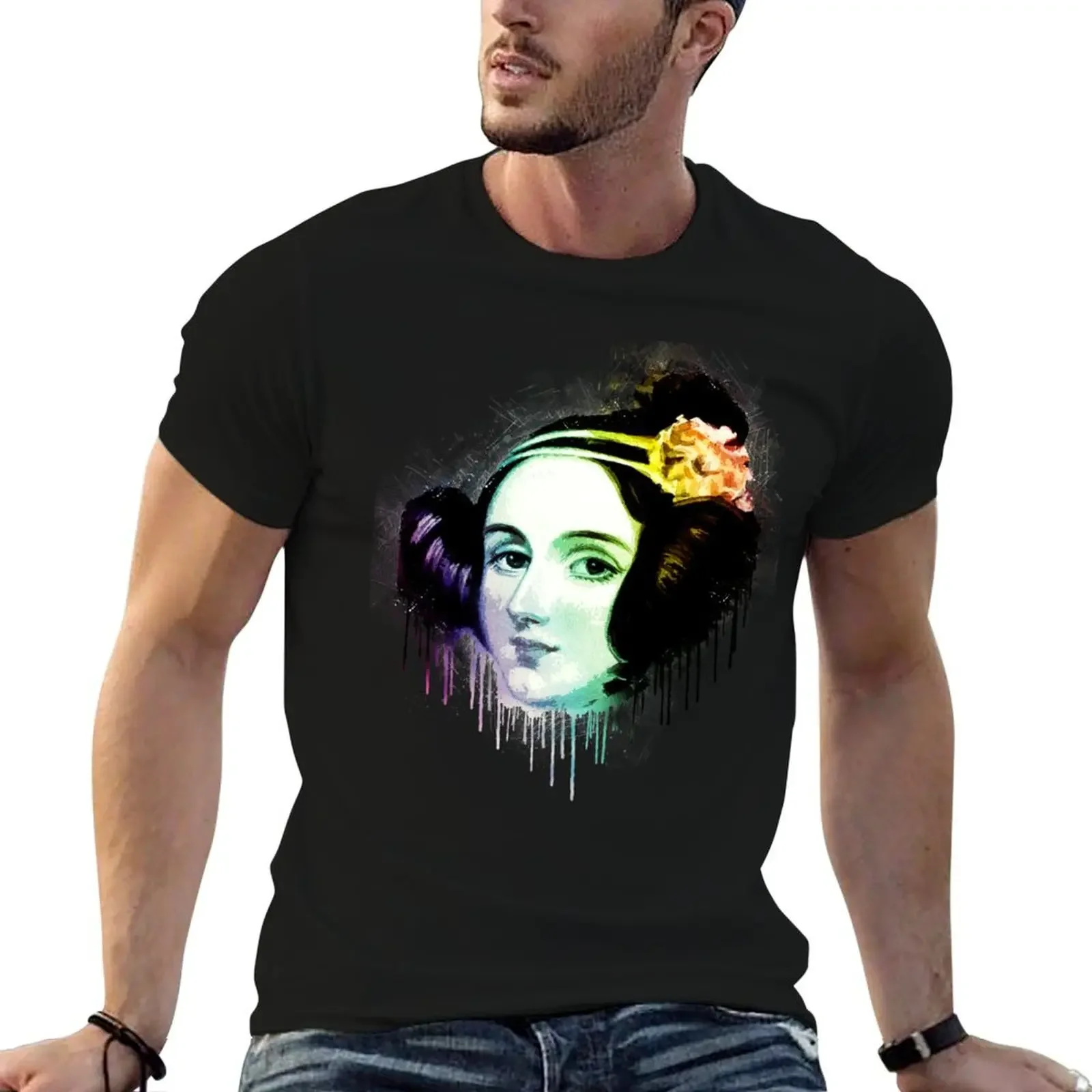 Ada Lovelace Urban Grunge Painting Rainbow Spectrum T-Shirt heavyweights vintage t shirts plain t shirts men