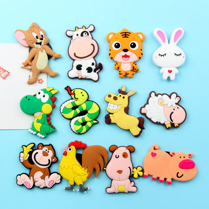 Creative cute animal magnetic patch soft silica gel iron  decorative message board  refrigerator blackboard paste