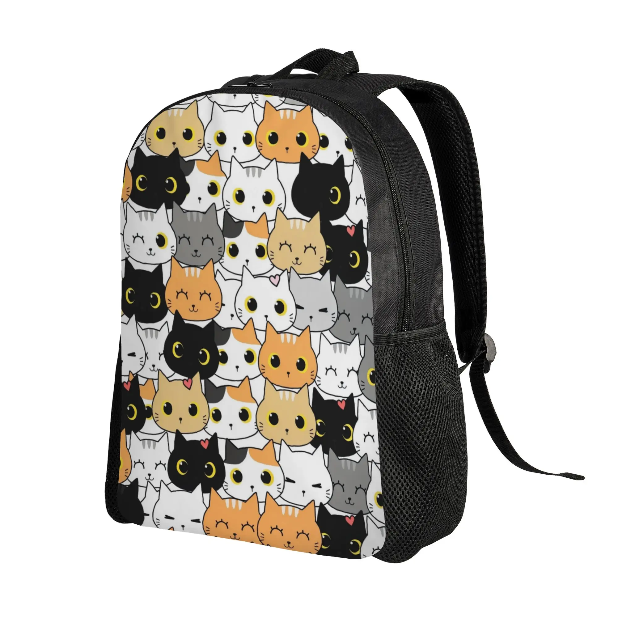 Black Cat Funny Cat Backpack  Hiking Backpacks Men Design Soft School Bags Pretty Rucksack