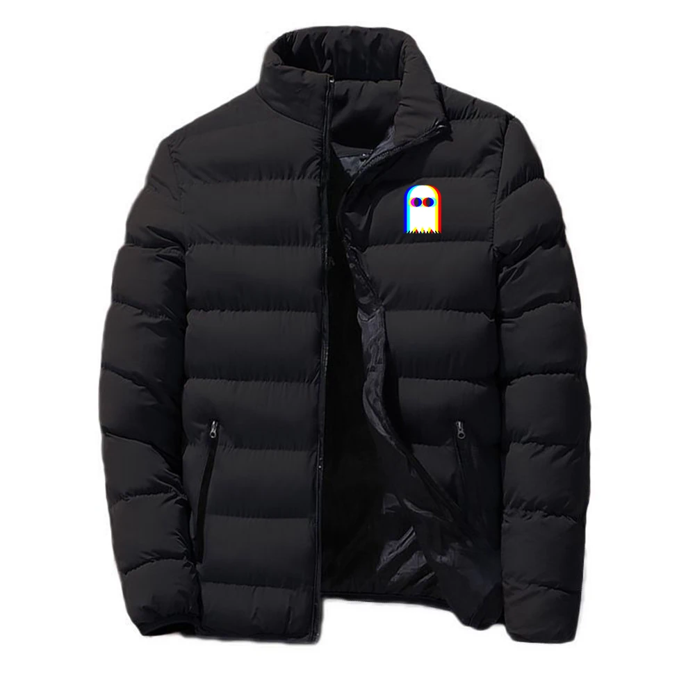 

2025 Autumn Winter Men's Funny Ghost Psychedelic Vaporwave Halloween EDM Music Cold Resistant Mountaineering Clothing Jacket