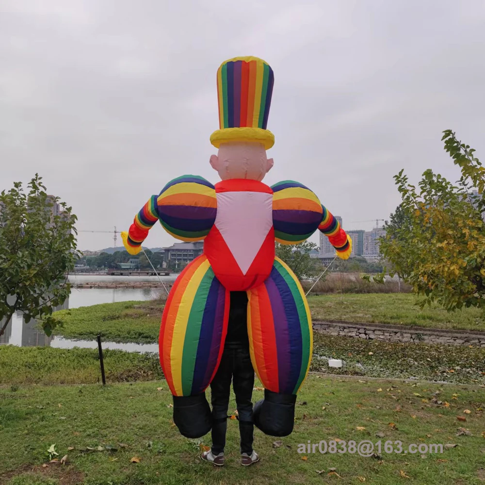 Moving Inflatable Clown Puppet Costume With Blower Backpack Event Walking Inflatable Cartoon Puppet For City Parade Decoration