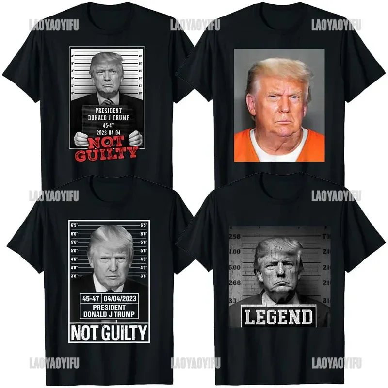 

Black Humor Trump 2024 Mugshot President Men Cotton Women T-Shirt Funny Trump 2024 The Return Sarcastic Meme Classic Tshirt