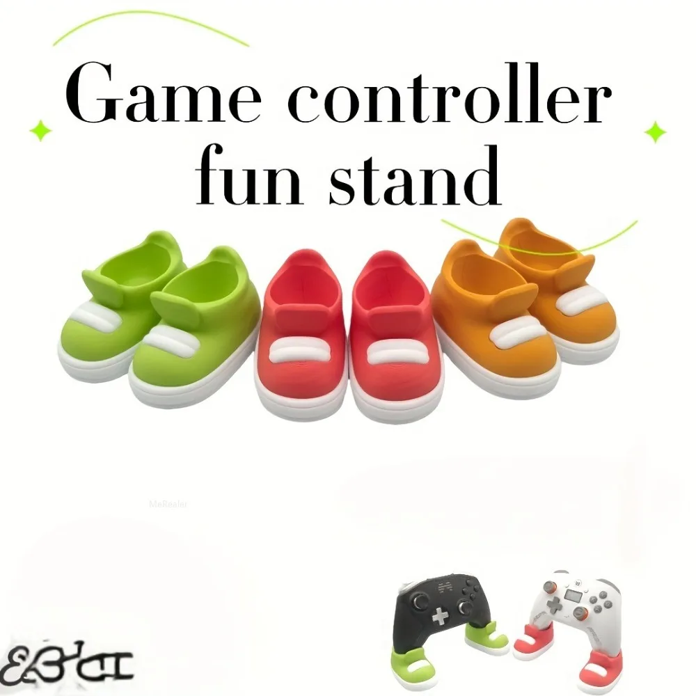 Pair of Creative Shoe-Shaped Controller Stands - Colorful Gamepad Holder for Console Gaming Decor
