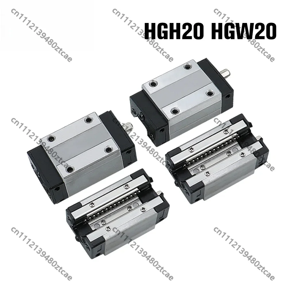 4 Pcs Steel Cage Carriages Linear Guide Rail Block 20mm Width for CNC Milling Router