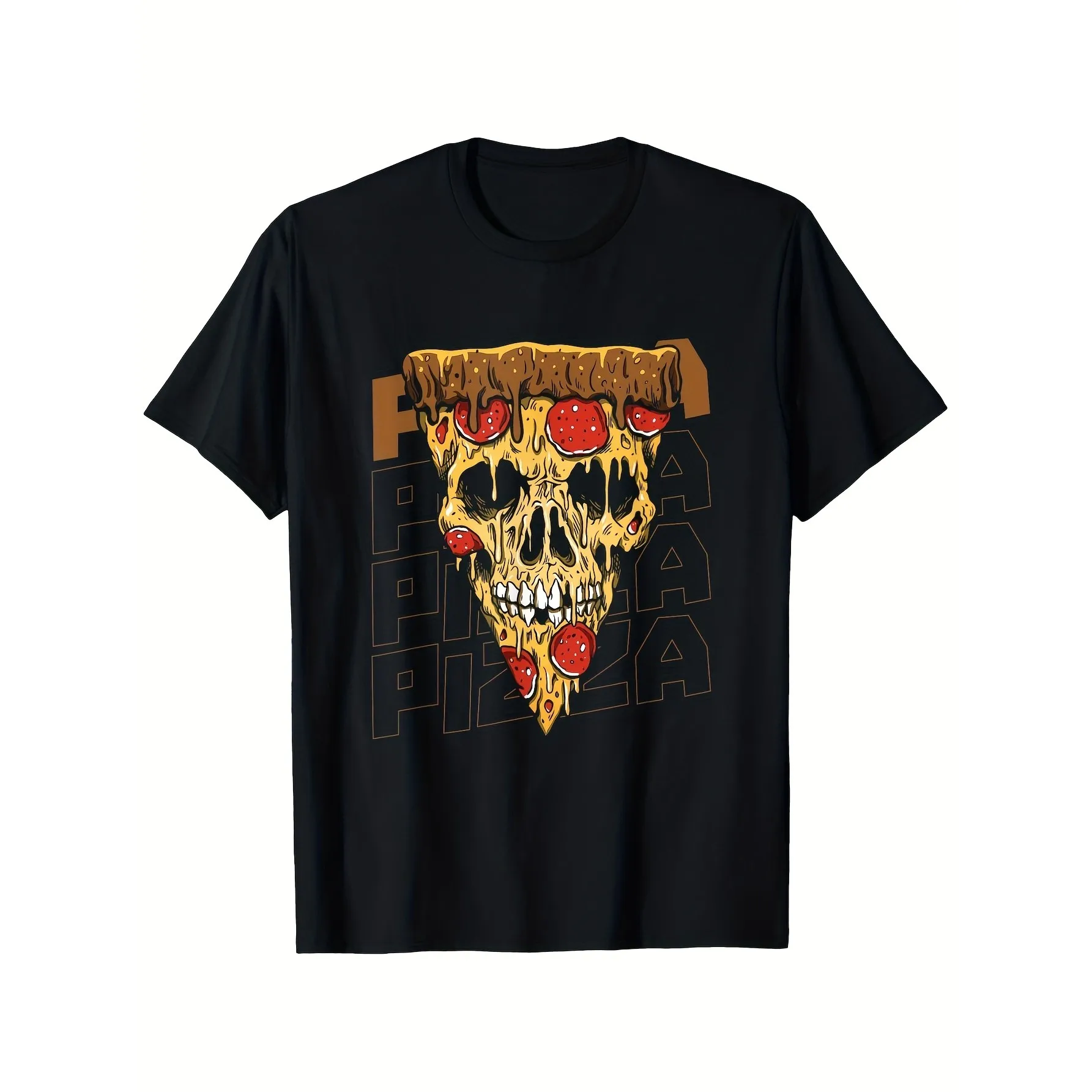 Men'S Graphic T-Shirt Featuring Italian Pizza Cuisine Made From 180Gsm Heavyweight Casual Tee