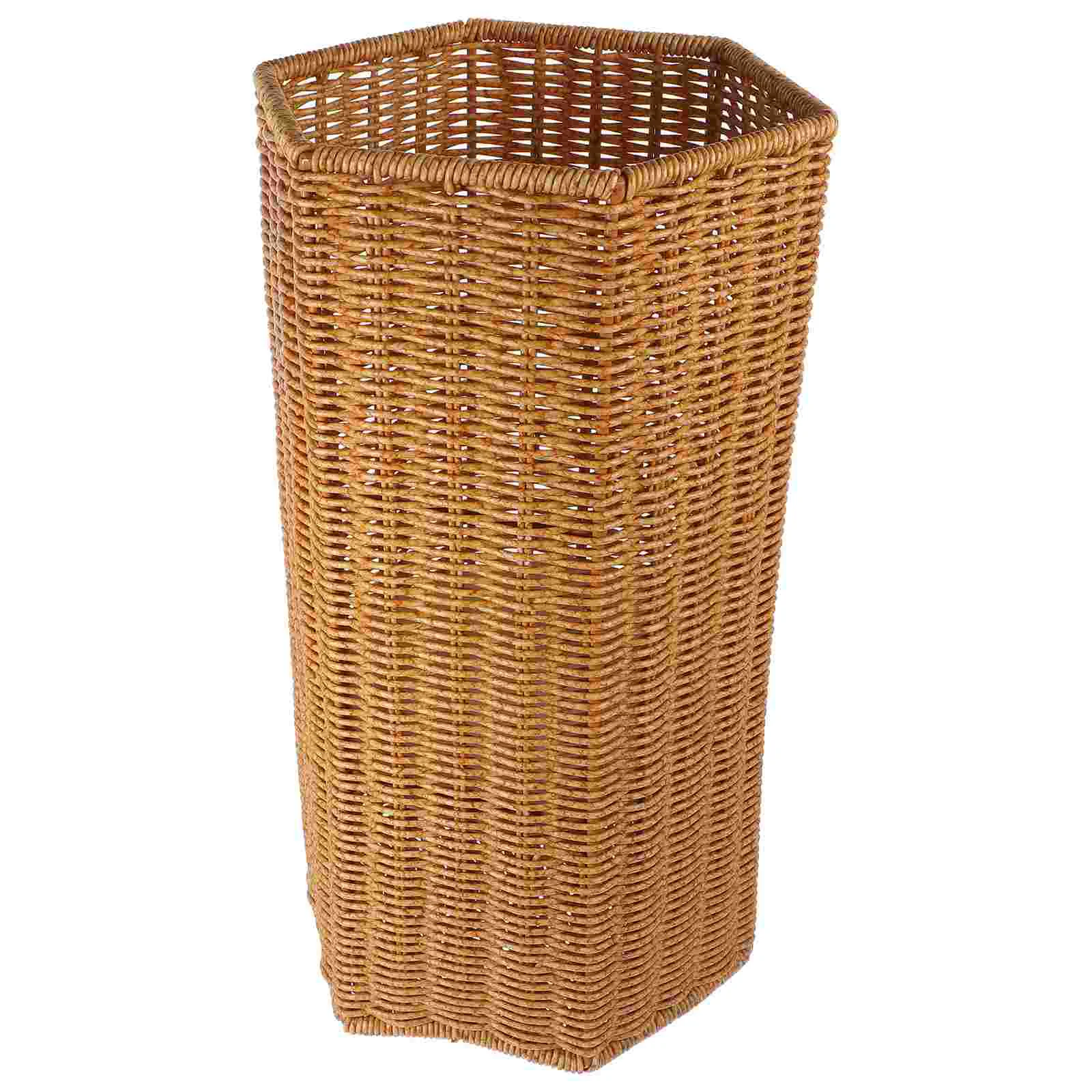 Imitation Rattan Umbrella Stand Bucket Home Storage Basket Holder for Indoor Office Stands Entryway Woven