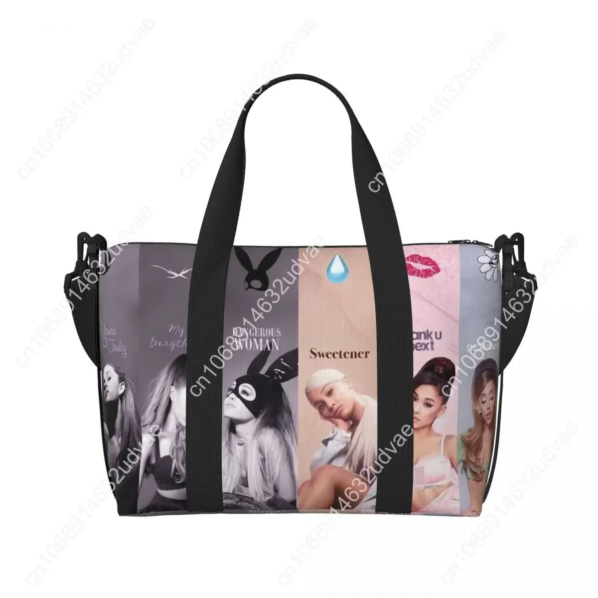 Custom Ariana Grande Pop Music Tote Bag Women Large Capacity American Singer Beach Gym Travel Bags