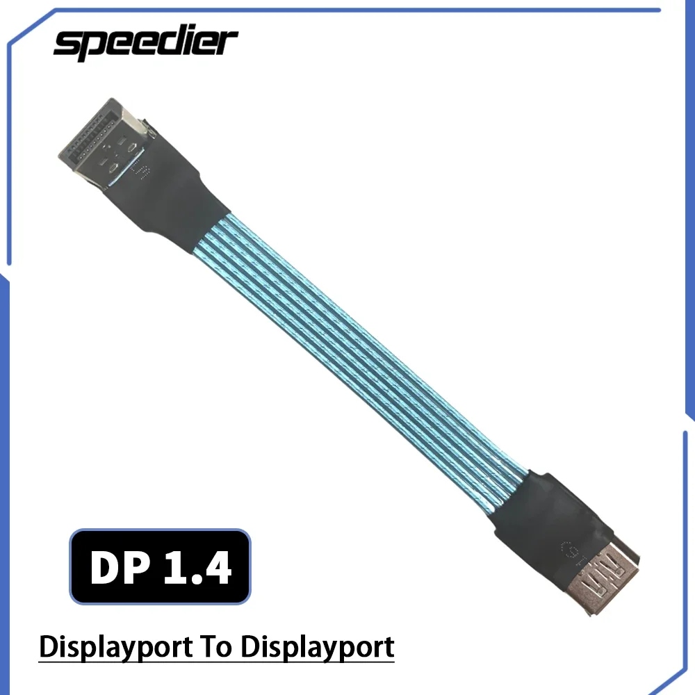 

New Black Displayport V1.4 Flat Ribbon Adapter Cable 90 Degree Angled Shield FPC DP To DP1.4 HDR/DSC Extender For GPU Video Card