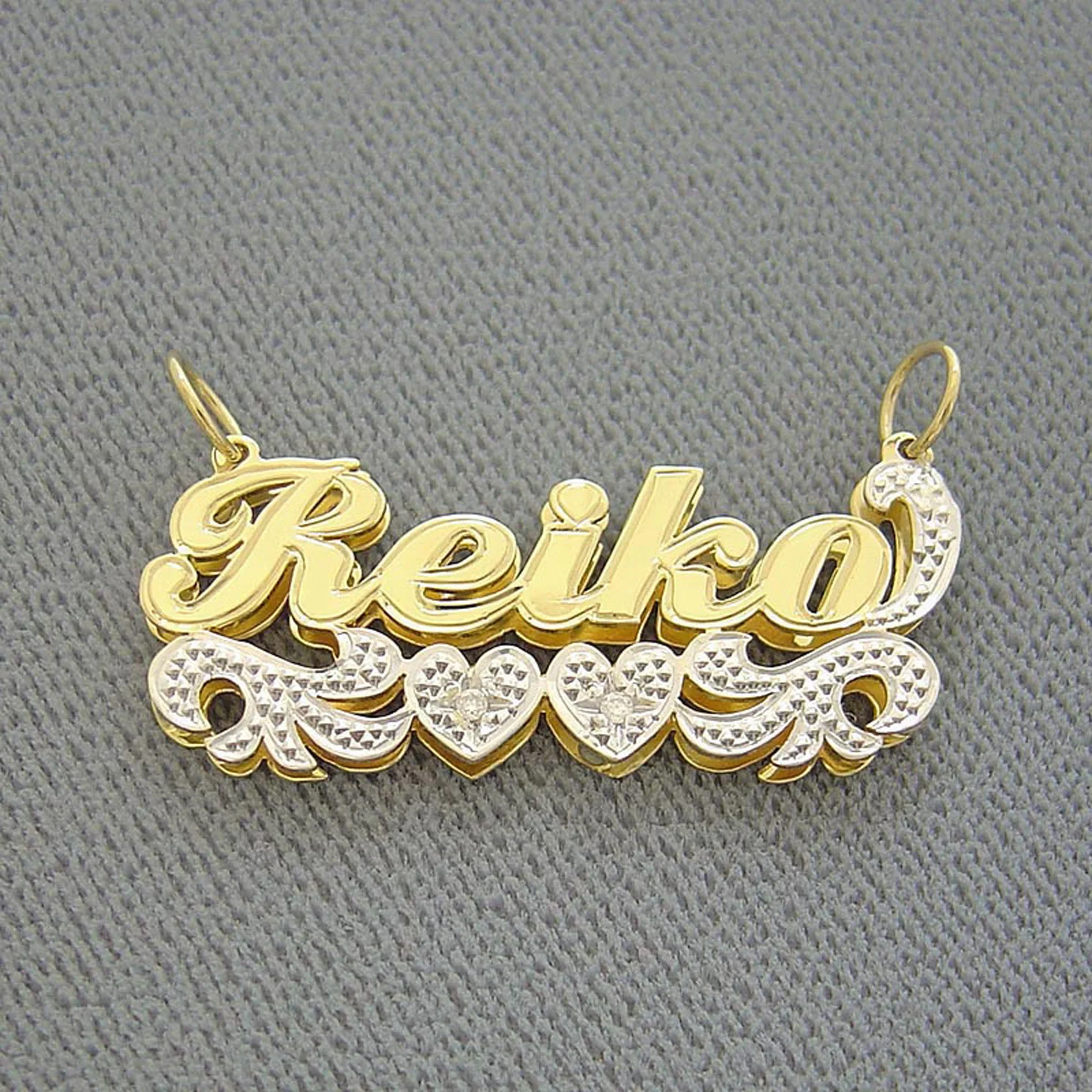 

18-каратное золото, ожерелье с индивидуальным именем, 3D именные таблички, двухцветные персонализированные ювелирные изделия из нержавеющей стали, подарок на день рождения для особой девушки