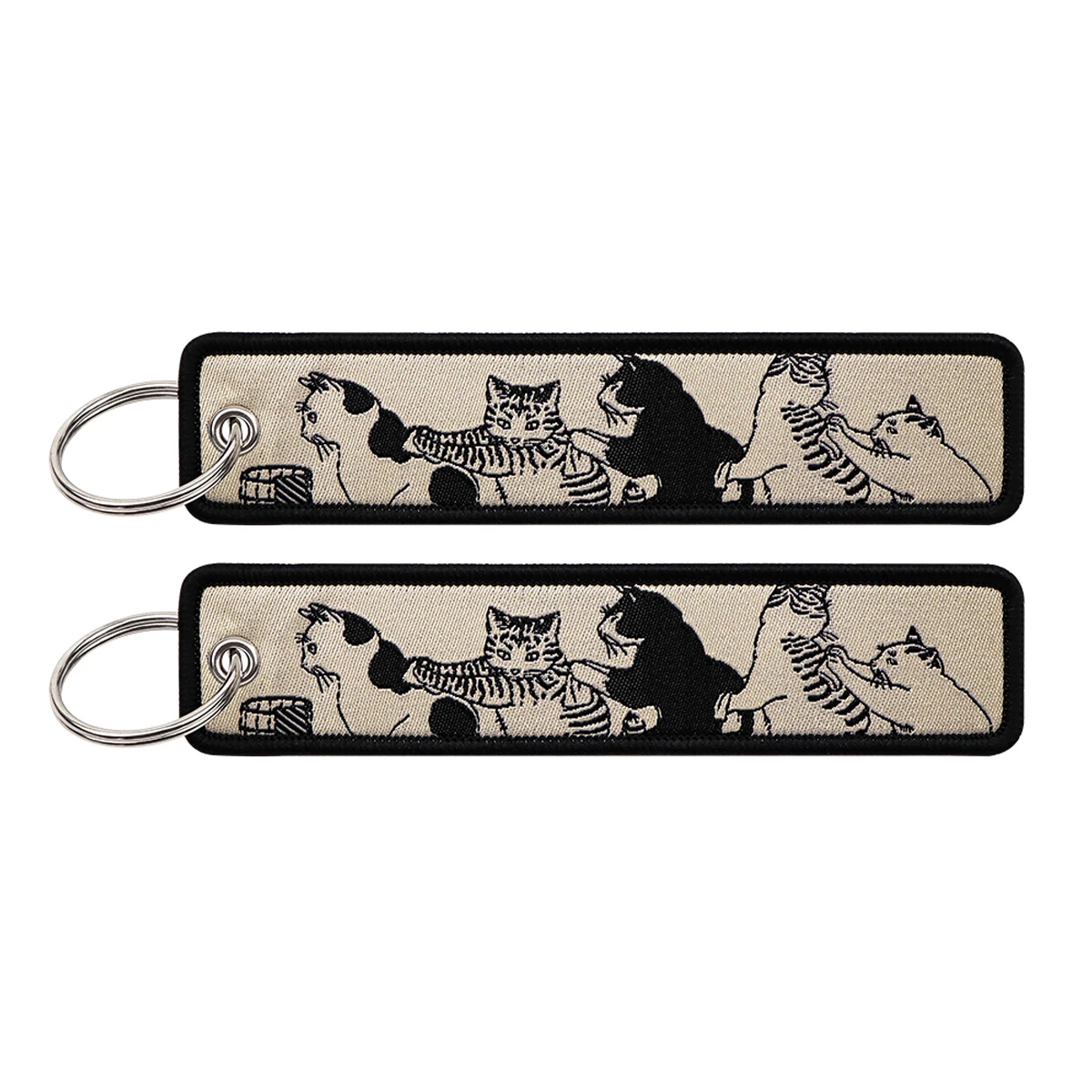 حسن الحظ التطريز مفتاح Fobs لطيف القط المفاتيح للدراجات النارية سيارات حلقة رئيسية مفتاح حامل العلامات الرئيسية تشافيرو مجوهرات هدية #6