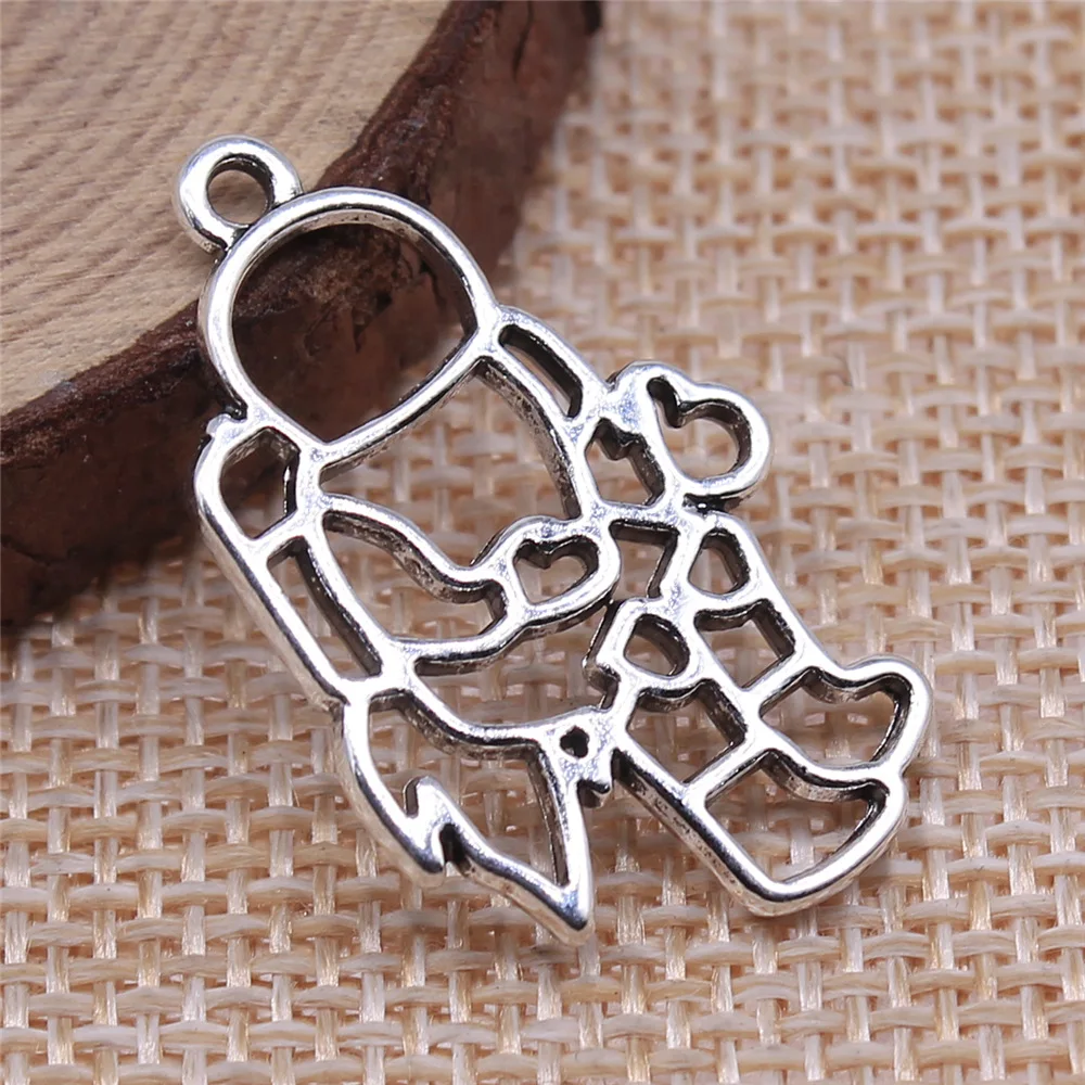 20pcs 30x18mm(1.18x0.71inch) Antique Silver Color Astronaut Charms For Hand Crafts Making