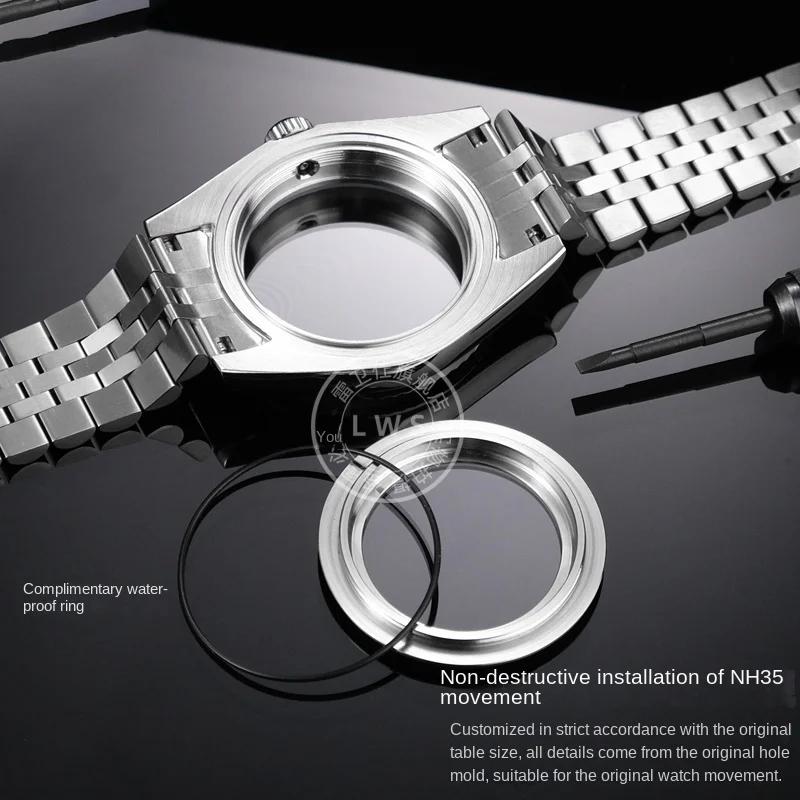 316L الصلب طقم عصري لرولكس NH35 NH36 حركة Datejust 41 مللي متر 36 مللي متر ساعة الحافة الفولاذ المقاوم للصدأ حزام سوار إكسسوارات
