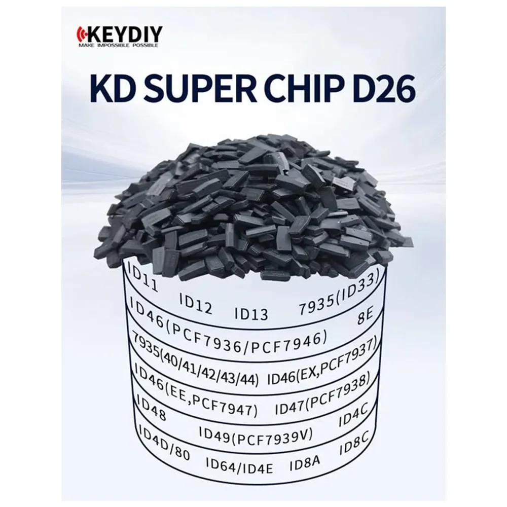 

KEYDIY KD Super Chip D26 Транспондерный чип Поддержка 8A 8C PCF7935 PCF7936 ID46 ID47 ID48 ID49 ID4D ID80 ID64 ID4E 10/20 шт.