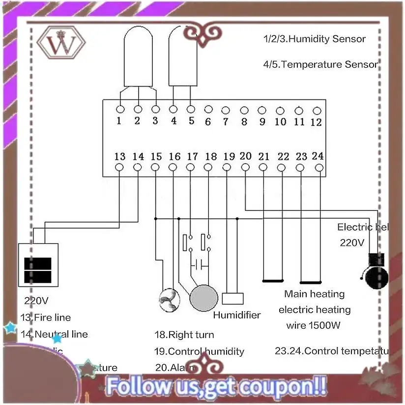 ABBG-Xm-18 Egg Incubator Controller Thermostat Hygrostat Full Automatic Control Multifunction Egg Incubator Control System