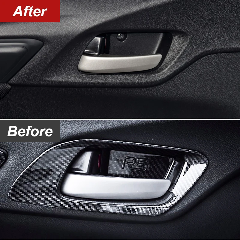 Interior Inner Door Handle Bowl Protector Frame Cover Trim For Honda FIT JAZZ 2014 2015 2016 2017 2018 ABS Car Accessories