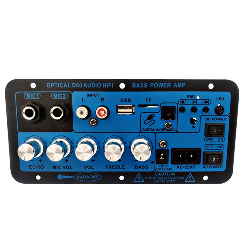 Auto Bluetooth Digital Verstärker Bord Dual Mikrofon Bluetooth 5,0 Stereo Verstärker Subwoofer Karaoke Verstärker UNS Stecker