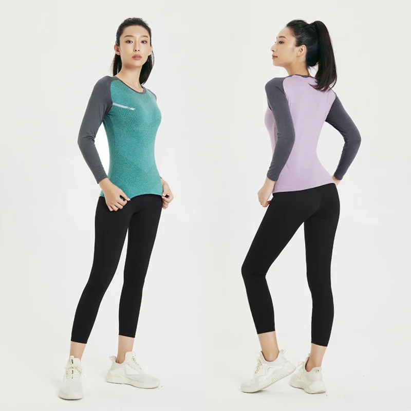 

Autumn Winter Sports Top Women Slim Fit Fitness Long-sleeved Outdoor Running Quick-drying T-shirt Stretch Breathable Yoga Clothe