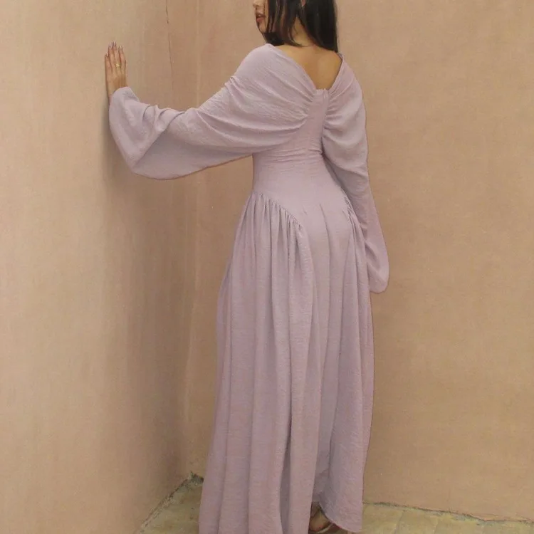 Ele V-ne Batwing Sve ارتفاع الخصر Bodycon طويل الدكتور المرأة Faionable ثوب شيك ثنيات Sle الزفاف الدكتور