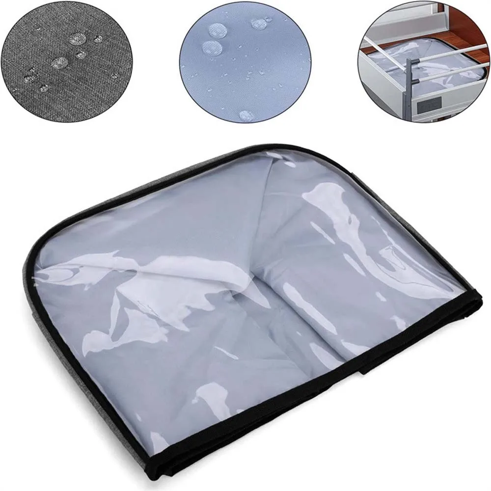 Dust Cover Compatible with Ninja Foodi Grill AG301 AG302 AG400 Air Fryer Cover with Storage Pockets Waterproof Clear Front Panel