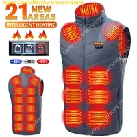 21Areas Heating Vest Men Winter USB Smart Temperature Control Jacket Self-heating Clothes Women Snow Lightweight Sleeveless Coat