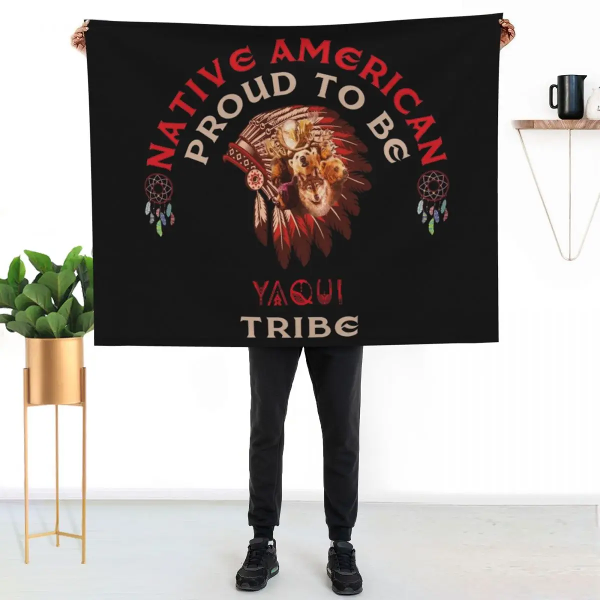 Native American Proud To Be Yaqui Tribe Throw Blanket for sofa Luxury St Shaggy Retros Blankets