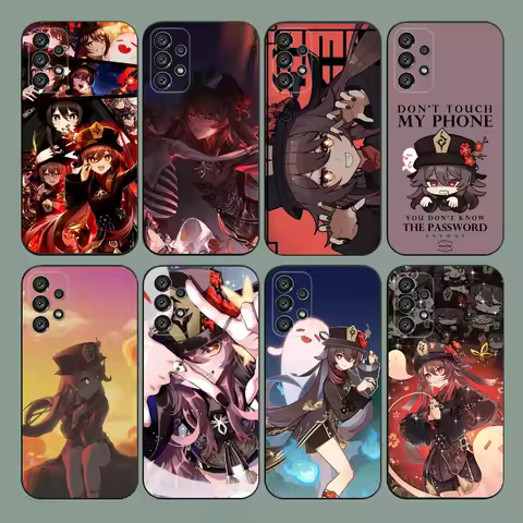 Game Genshin Hu Tao Phone Case For Samsung Galaxy A20,A21s,A22,A31,A32,A52,A53,A72,73,A80,A91 Soft Black Cover