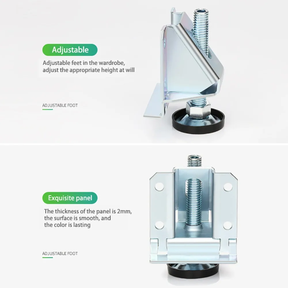 Accessories Adjustable Furniture Levelers Silver 54*45.5*81mm Cabinet Leveling Feet Steel Furniture Mounting Brackets Wardrobe