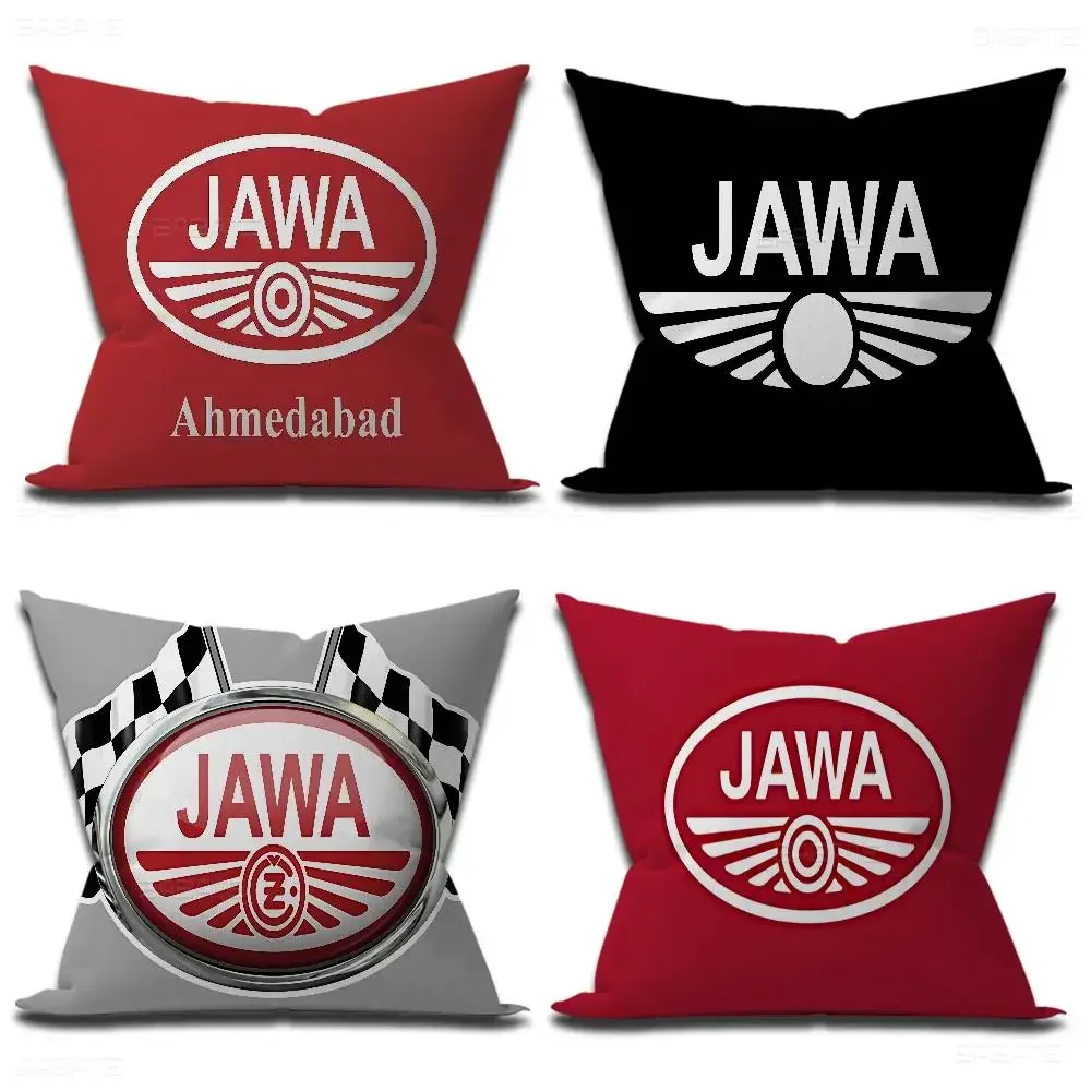 J-Jawa Motorcycle Logo Office Cushion Pillowcase Car Cushion Cover45X45CM Lumbar Pillowcase Sofa Pillowcover