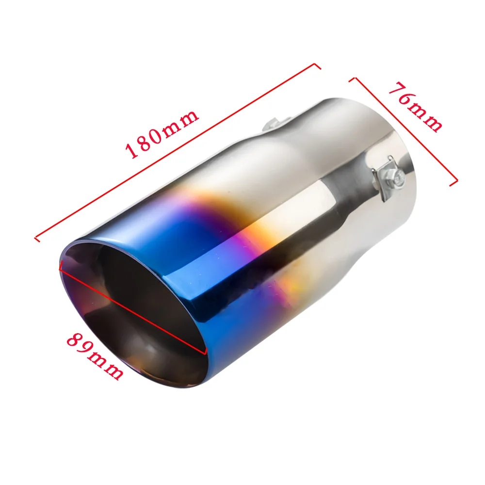 Stainless steel 76mm exhaust tip Blue Universal Muffler oval tailpipe outlet 89mm fast shipping