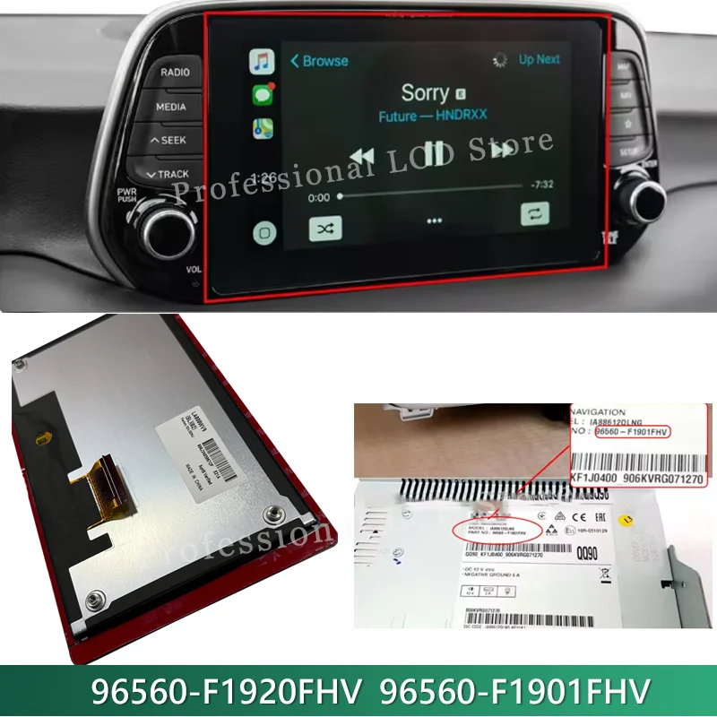 8 Inch LCD Display  Touch Screem For 2019 K IA Sportage IV 4 SAT Navigation IA88612QLNG 96560-F1920FHV 96560-F1901FHV LCD Repair