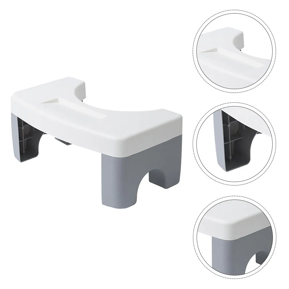 

1Pcs Toilet Footstool Stable Thick Plastic Bathroom Stool Non-Slip Folding Step Stool for Adults Potty Toilet Seat Support
