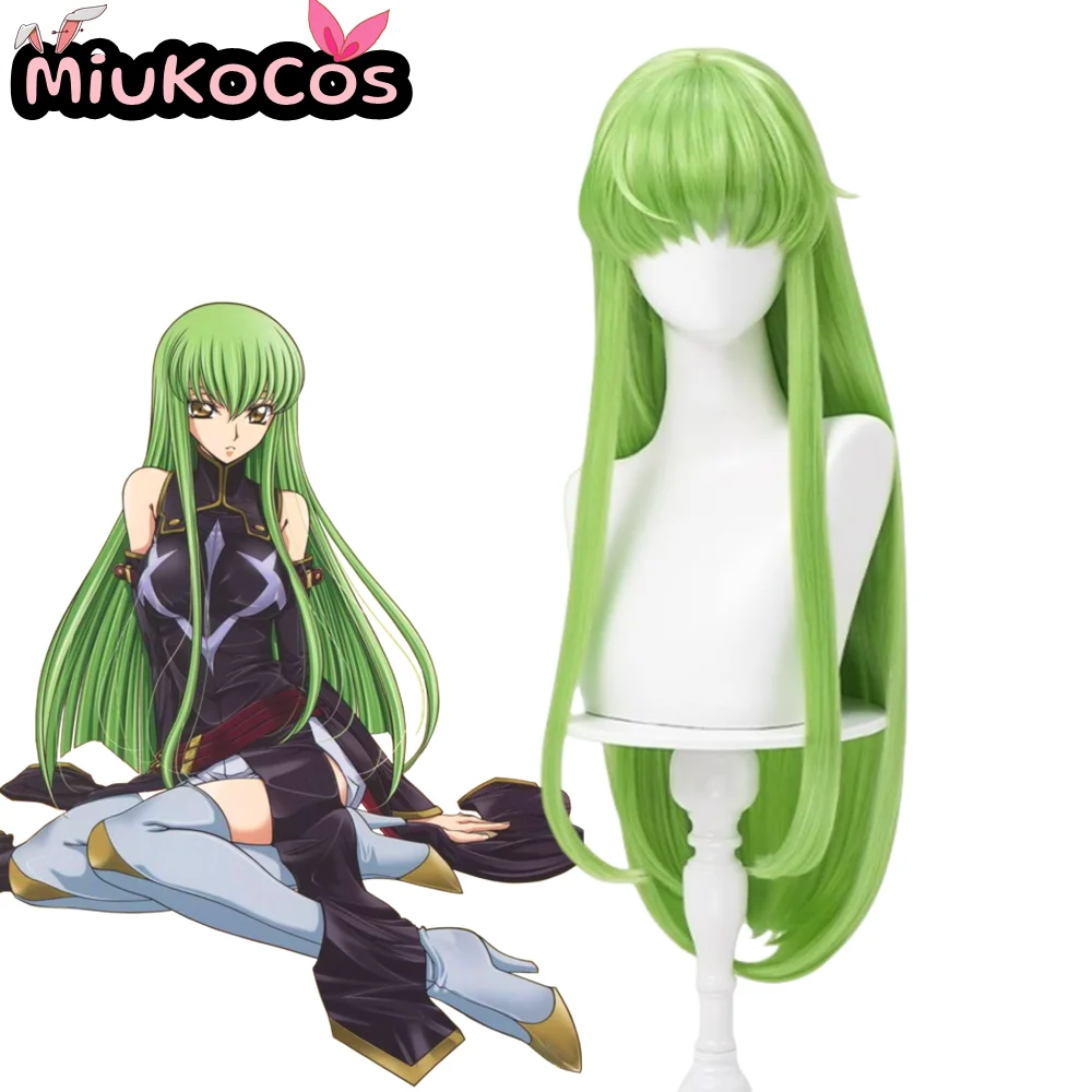 متوفر في المخزون C.C. قصص مفقودة شعر مستعار تأثيري MiukoCosplay أنيمي رمز Geass تأثيري