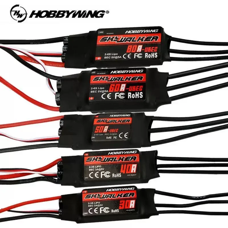 

Hobbiwing Skywalker V2 ESC 30A, 40A, 50A, 60A, 80A fixed-wing electronic speed controller