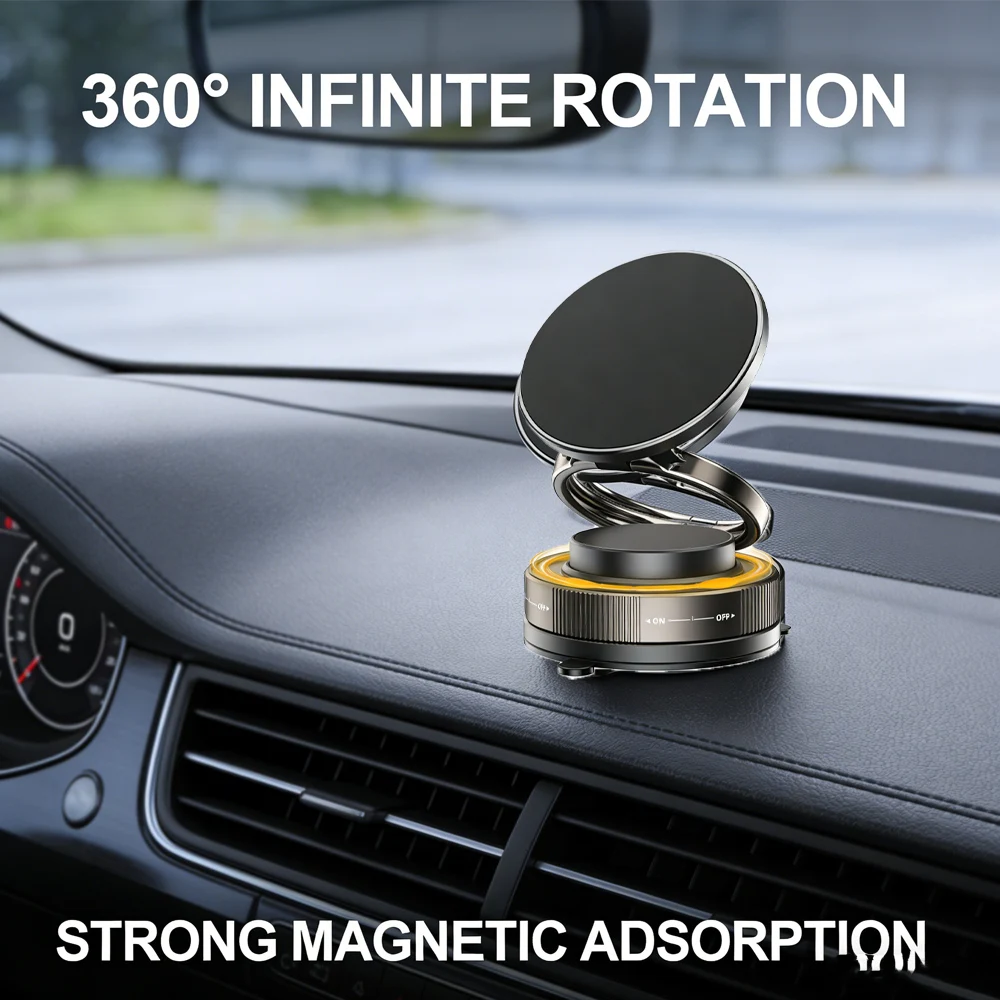 360° Rotatable Magnetic Phone Holder Car Foldable Adjustable Magnetic Car Mount Compatible for iPhone Other Phones Universal
