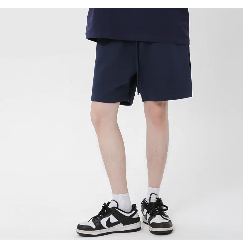High-end 275g pure cotton short pants with custom logo, casual and loose-fitting, breathable, large-sized short pants, custom lo