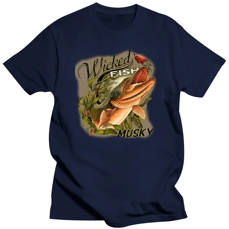 MUSKY MUSKIE FISH Fishing Hook Lure T Shirt Boating Ocean Wicked Fish Tee S-3XL Harajuku Tops Fashion Classic