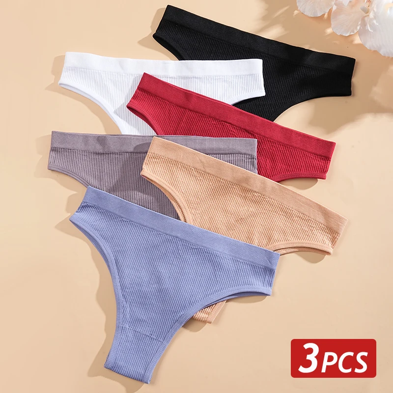 

3 шт./компл., женские сексуальные бразильские трусики, бесшовные бикини с низкой талией и Т-образной спинкой, женское дышащее нижнее белье, женское сексуальное эластичное белье