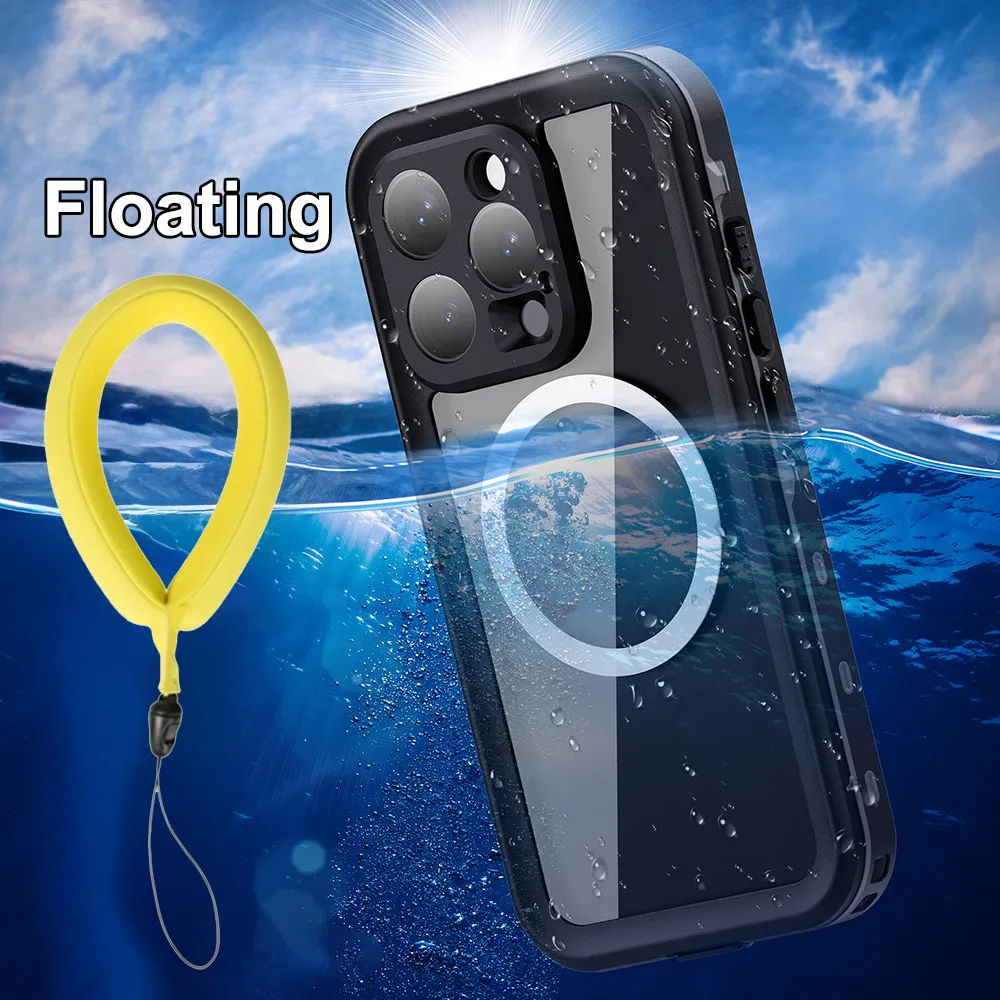 

Водонепроницаемый чехол для телефона IP68 для iPhone 14 15 16 Pro Max Plus, водостойкий подводный чехол с полным уплотнением, 360-градусный корпус для подводного плавания