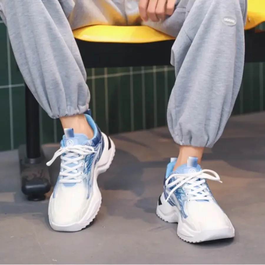 

Men's Lace-up Platform Sneakers with Unique Non-slip Sole Design and Soft Material for More Comfort