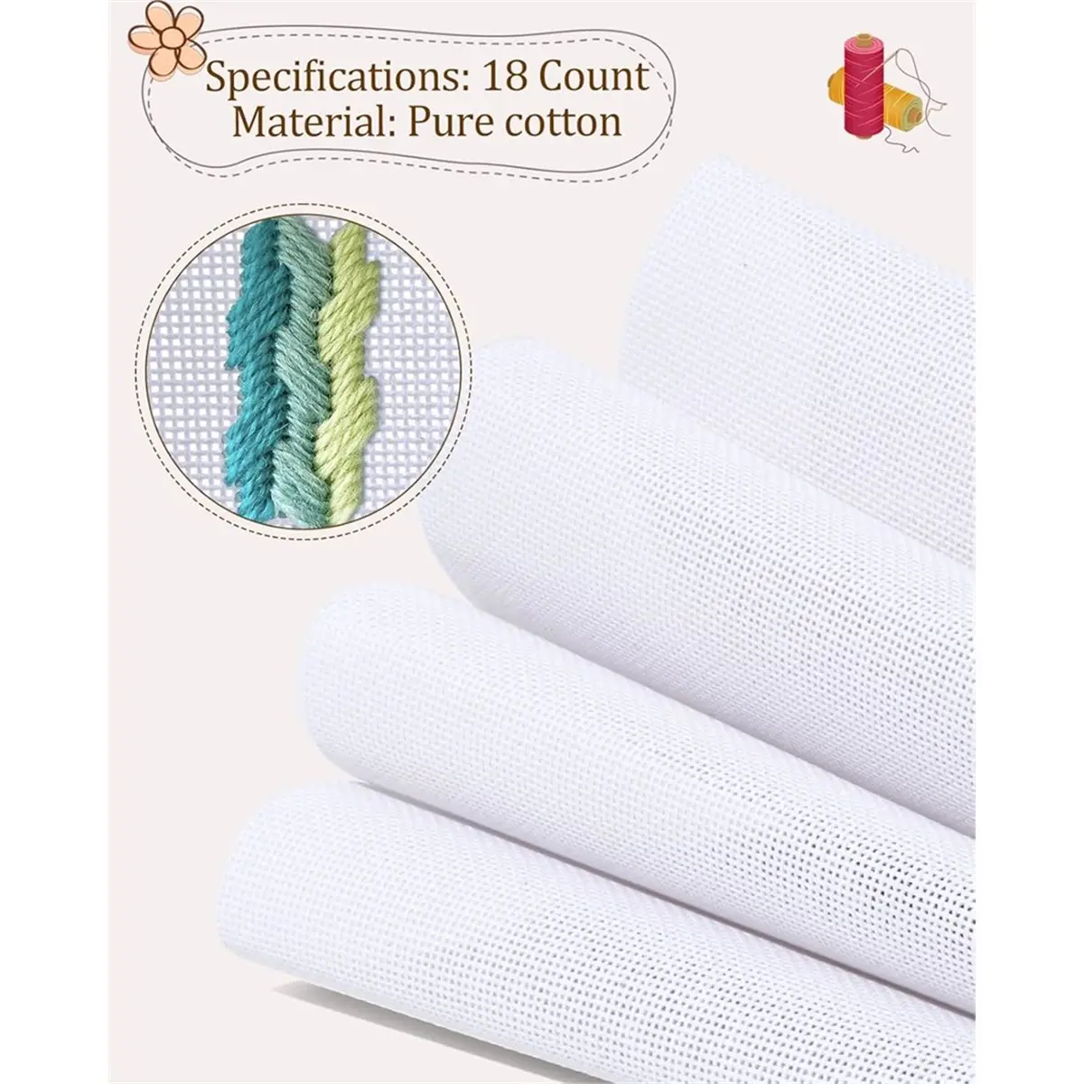 

Наборы для рукоделия: холст для вышивания, включая 4 шт. пустых сетчатых полотна 18CT 12x18 дюймов, 2 рулона ленты, 12 маркеров для вышивки.