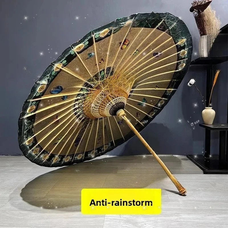 Chinese wind oil-paper umbrella handmade traditional rain-proof sun-proof men's and women's ancient Hanfu prop umbrella