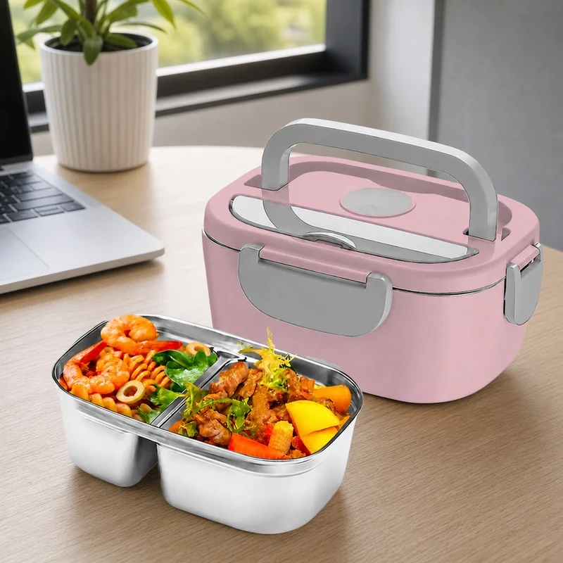 Electric Portable Food Warmer 65W with 1.5L Leakproof 304 Stainless Steel Tank for Vehicle and Household