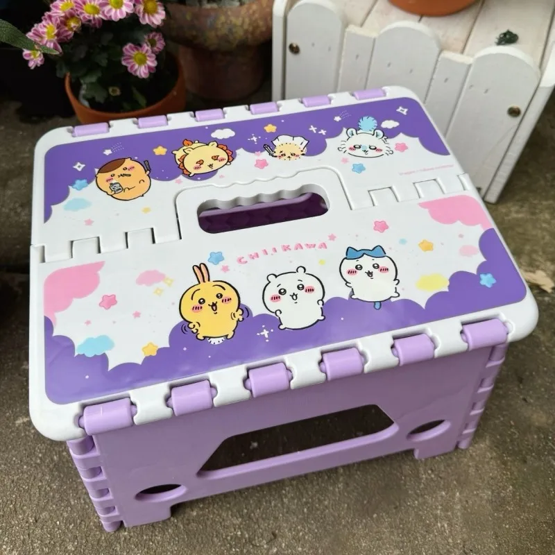 

New Chiikawa Hachiware Usagi Kawaii Anime Cartoon Stool Fold Thicken Children Portable Outdoor Fashion Trend Gifts for Girls