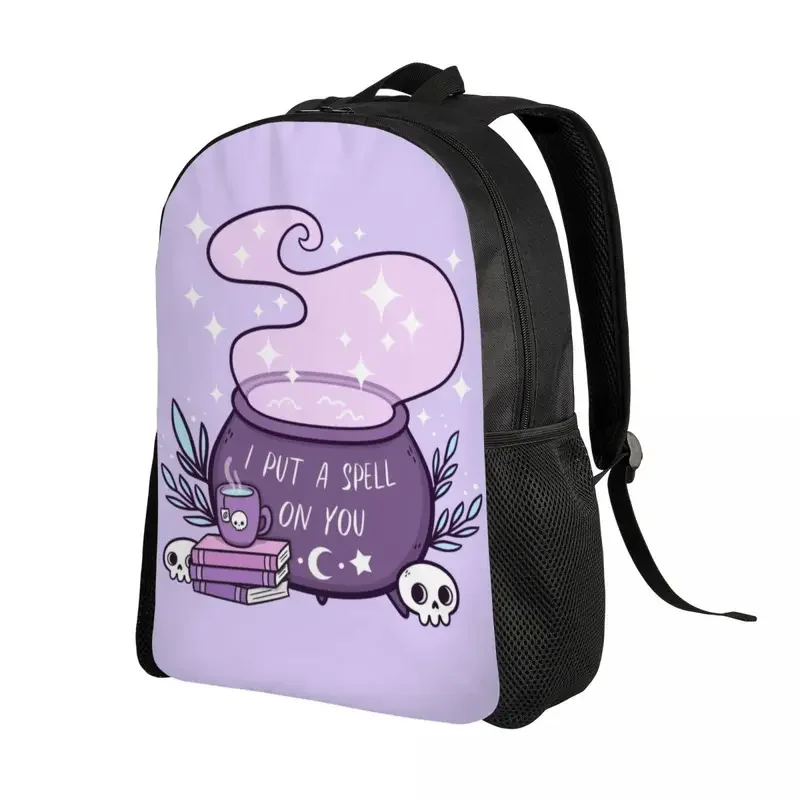 Witch Cauldron Backpacks for Women Men College School Student Bookbag Fits 15 Inch Laptop Halloween Occult Gothic Skull Bags